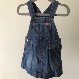 Denim overalls dress